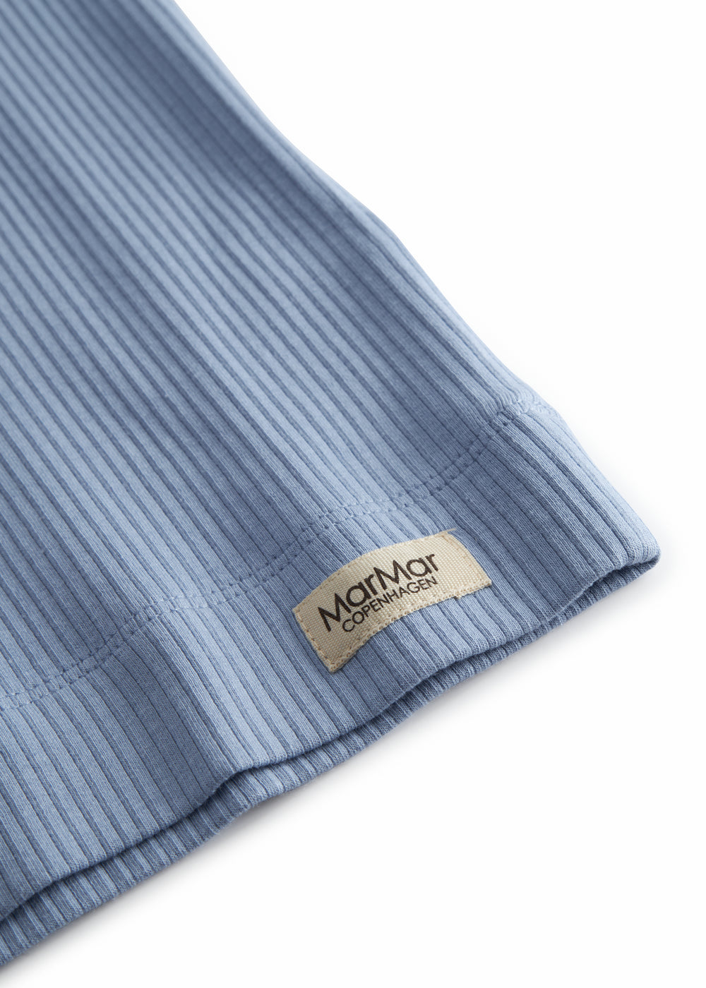 Langærmet lyseblå modal t-shirt til børn med stolpe knaplukning