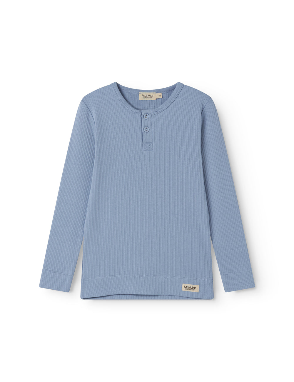 Light blue modal t-shirt for children with button-up closure
