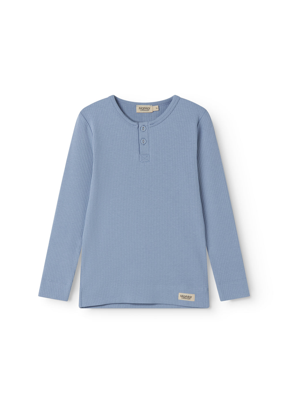 Light blue modal t-shirt for children with button-up closure