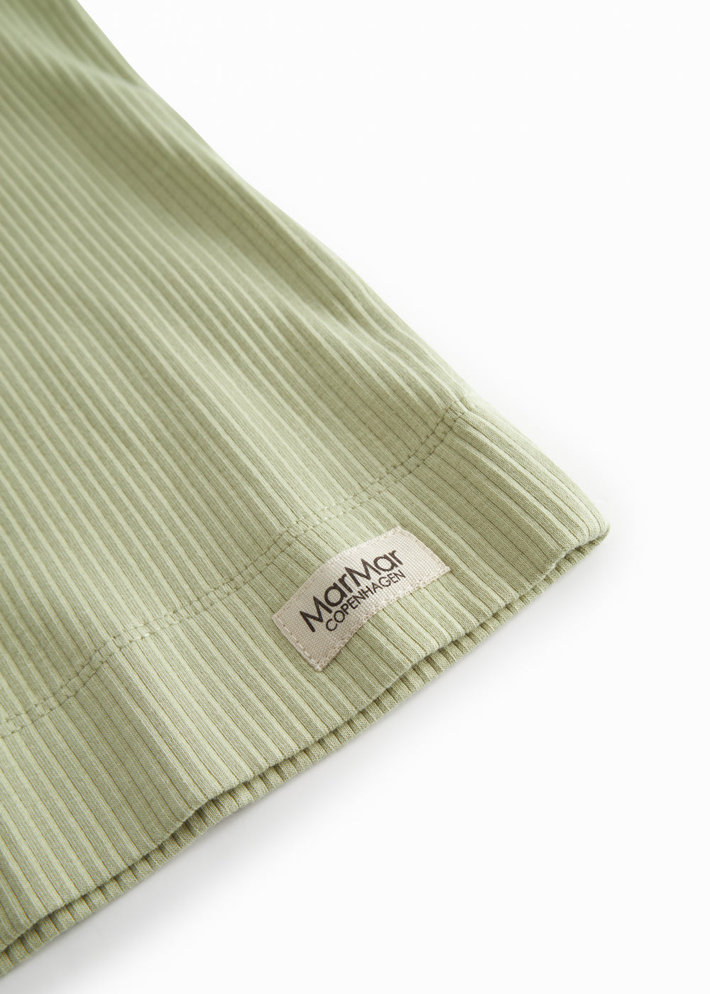Short light green modal t-shirt for children with button-up closure.