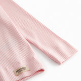 Light blue long-sleeved ribbed modal t-shirt for children