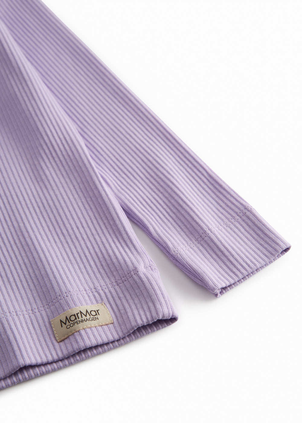 Langærmet modal ribstrikket t-shirt til børn i lila nuance