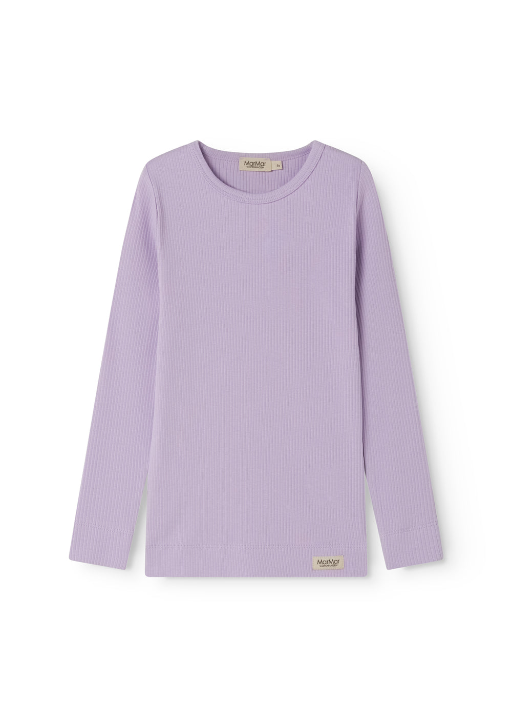 Lined modal ribbed t-shirt for children in lavender shade