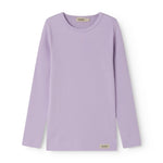 Lined modal ribbed t-shirt for children in lavender shade