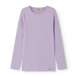 Lined modal ribbed t-shirt for children in lavender shade