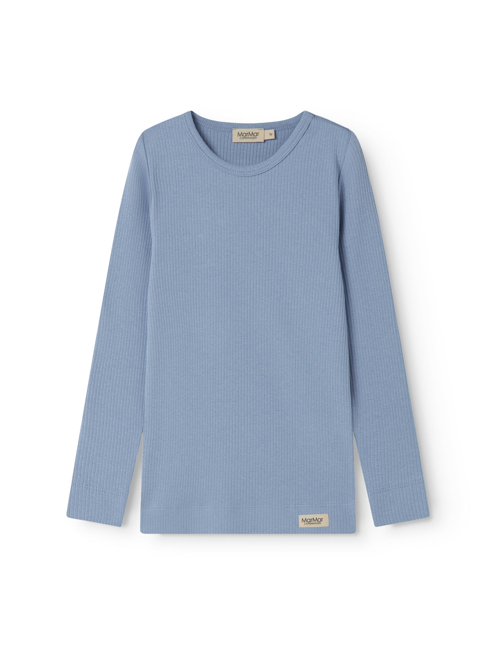Light blue long-sleeved ribbed modal t-shirt for children