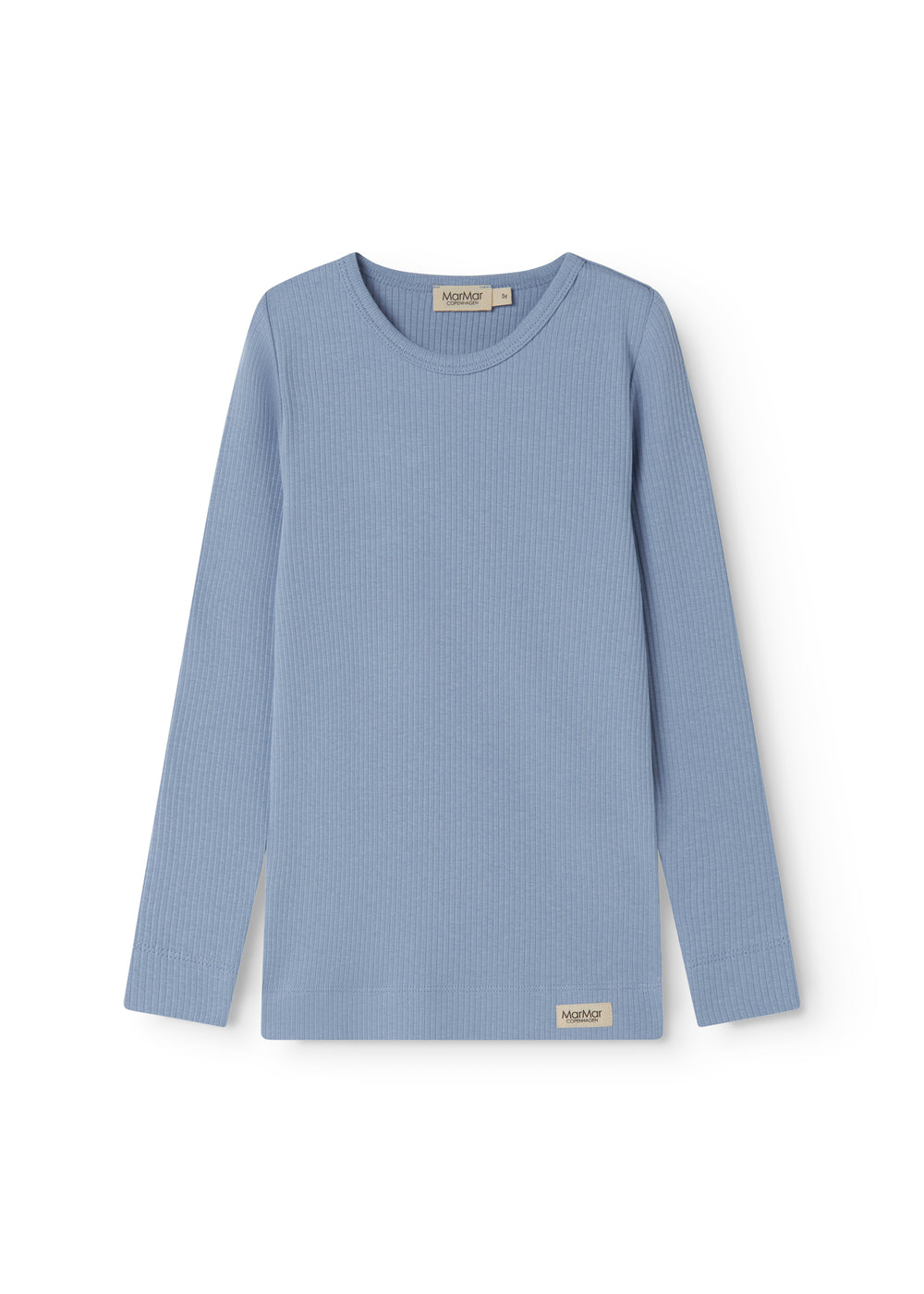 Light blue long-sleeved ribbed modal t-shirt for children