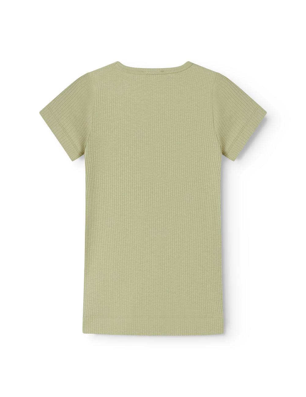Lysegrøn ribstrikket modal t-shirt til børn