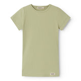 Green striped modal t-shirt for children