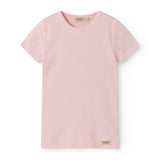 Red ribbed modal t-shirt for children