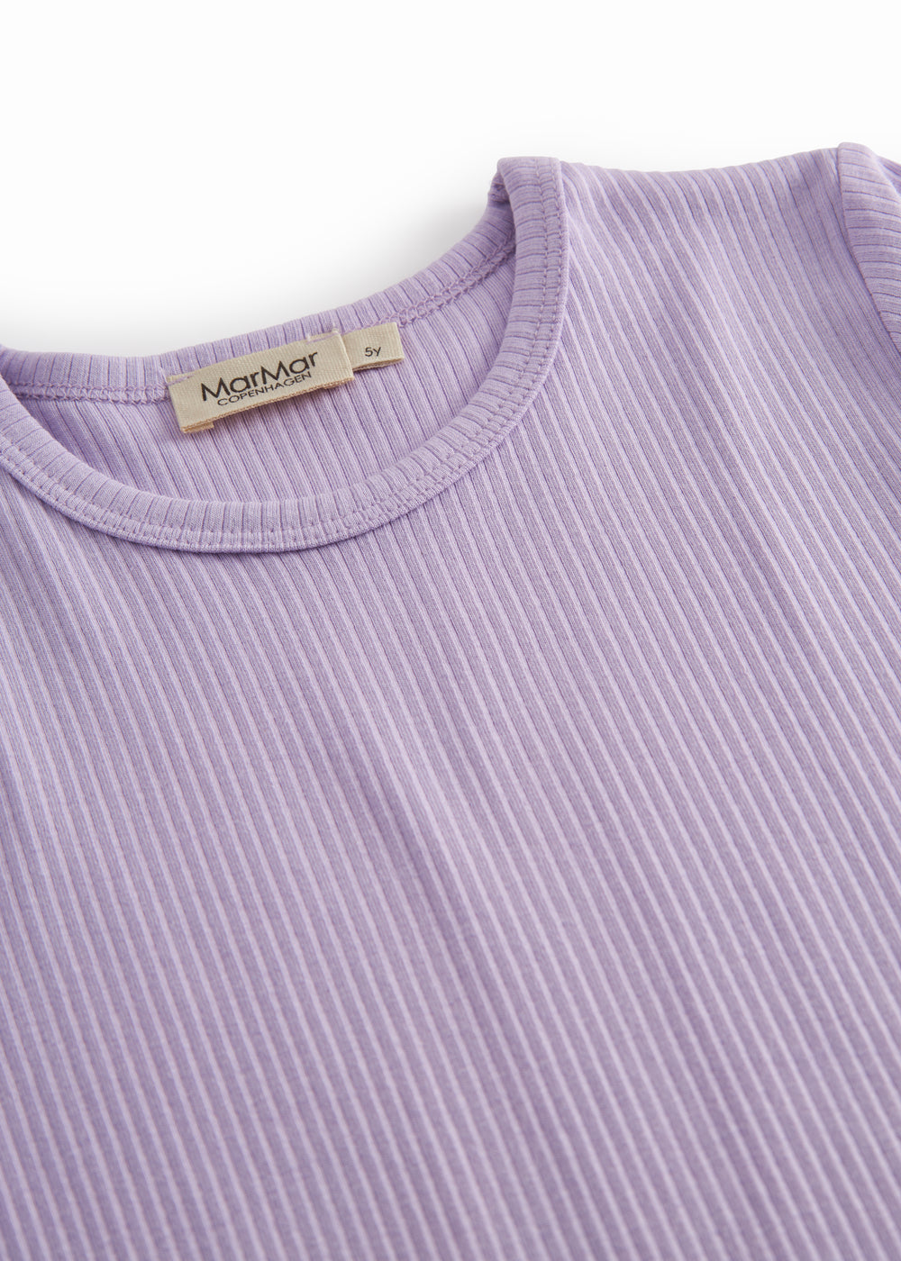 Kortærmet modal ribstrikket t-shirt til børn i lila nuance