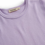Kortærmet modal ribstrikket t-shirt til børn i lila nuance