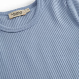 Lyseblå ribstrikket modal t-shirt til børn