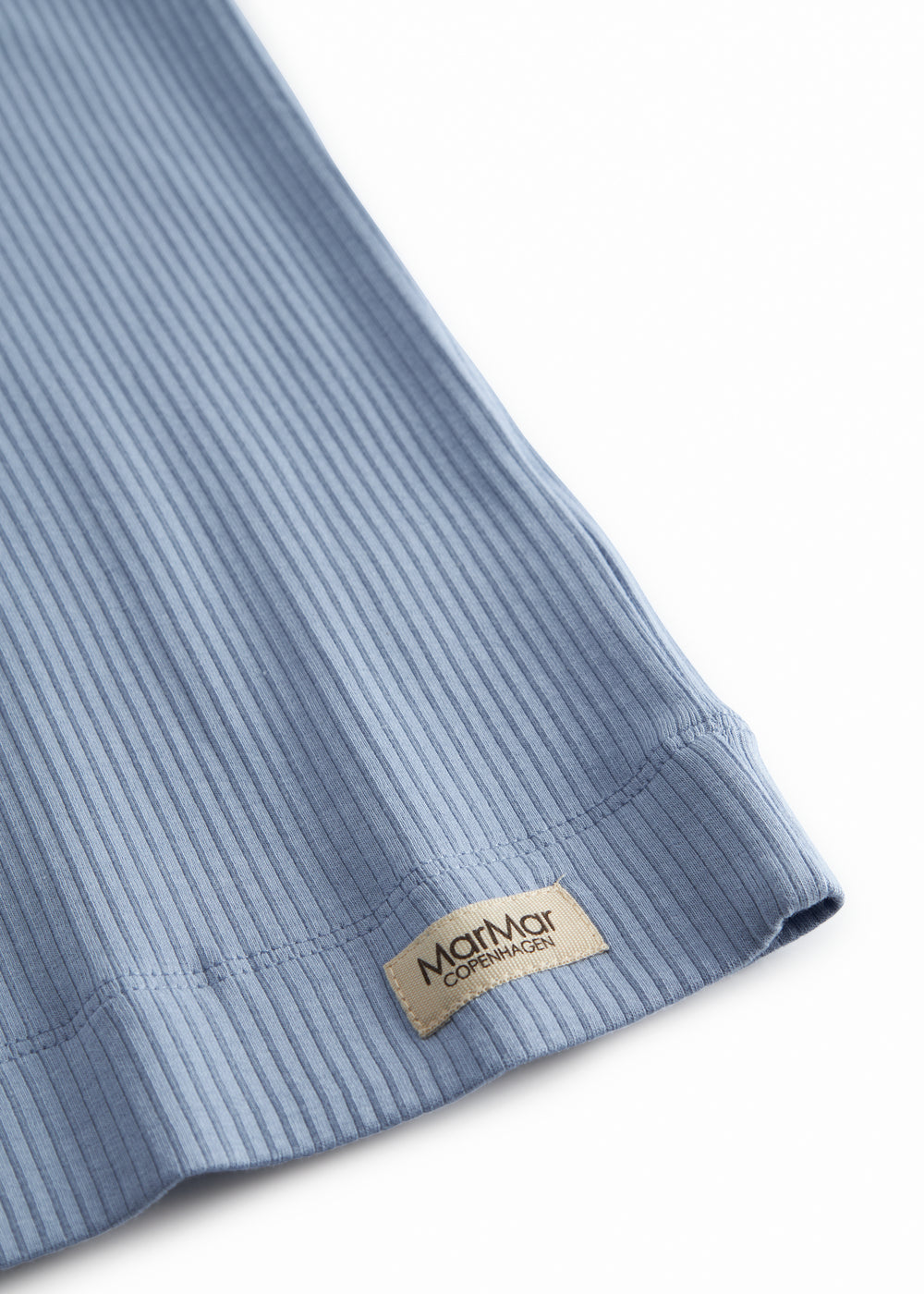 Lyseblå ribstrikket modal t-shirt til børn