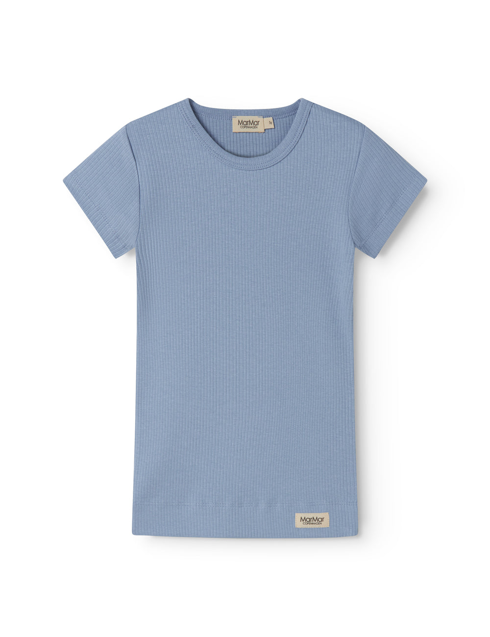 Light blue ribbed modal t-shirt for children