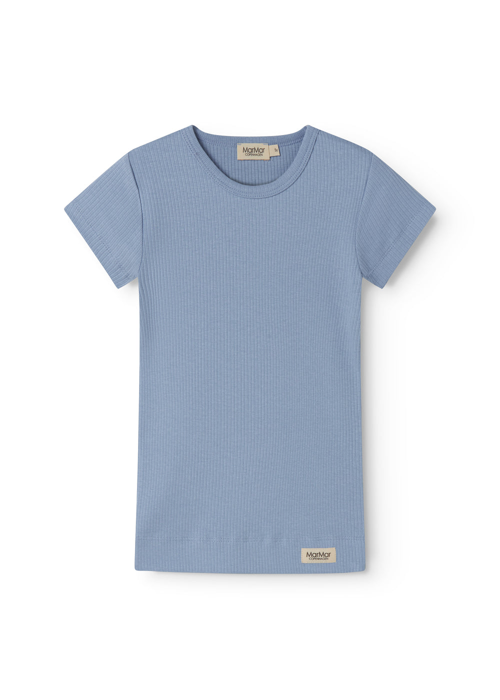 Light blue ribbed modal t-shirt for children