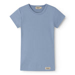 Light blue ribbed modal t-shirt for children