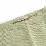 Lysegrøne ribstrikket modal leggings til børn