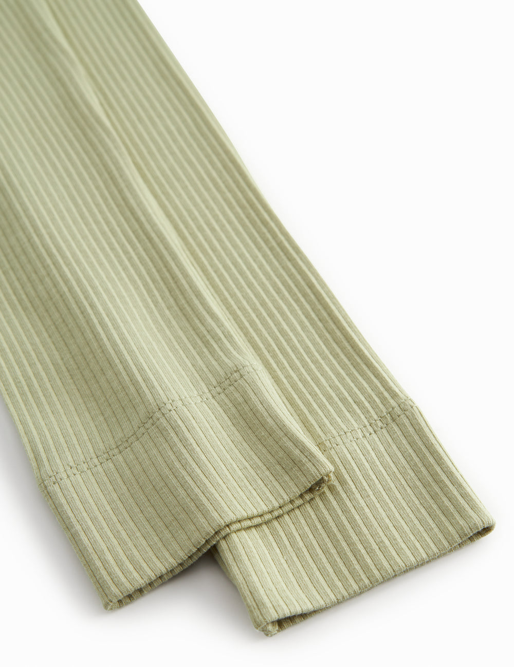 Lysegrøne ribstrikket modal leggings til børn