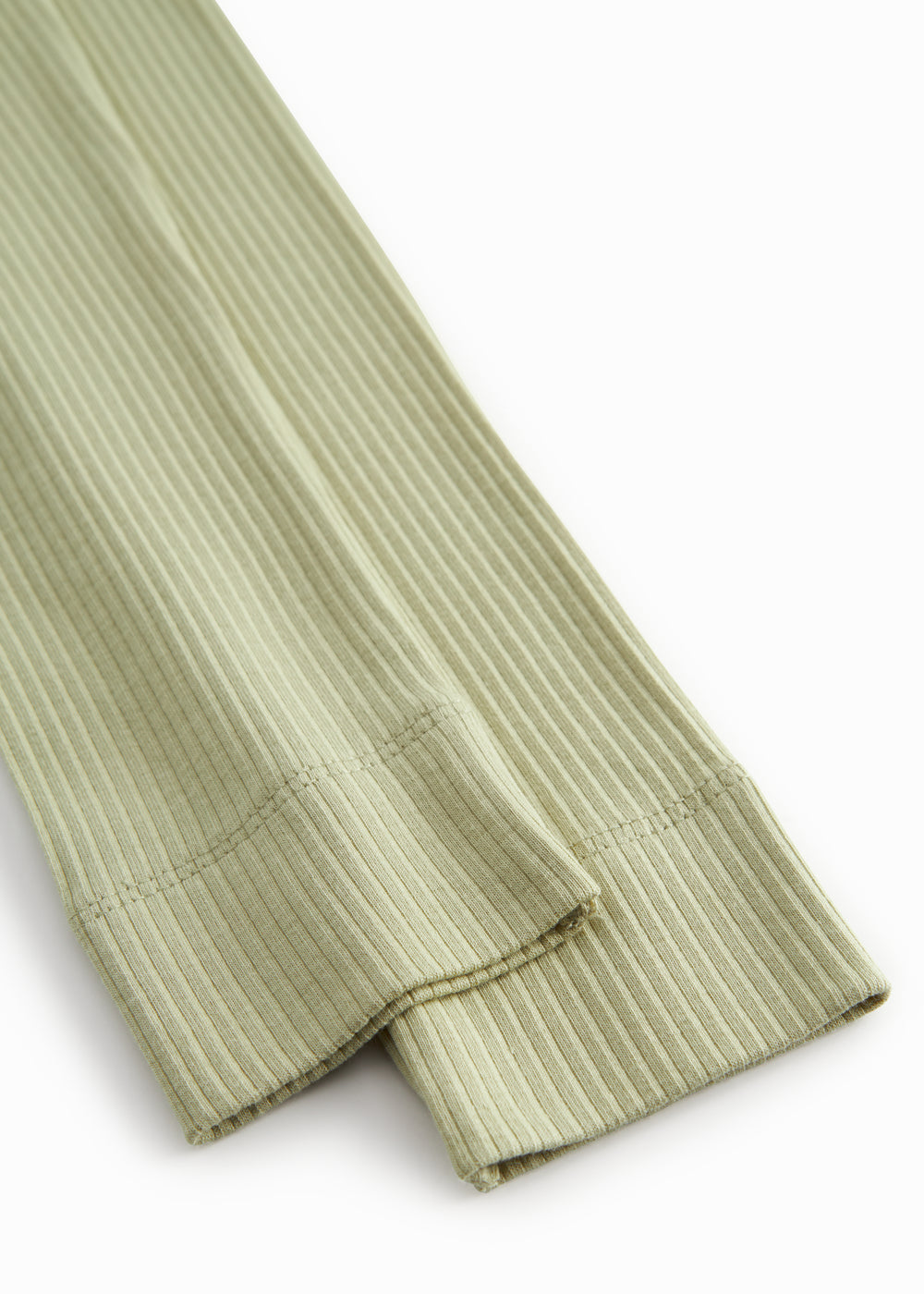 Lysegrøne ribstrikket modal leggings til børn