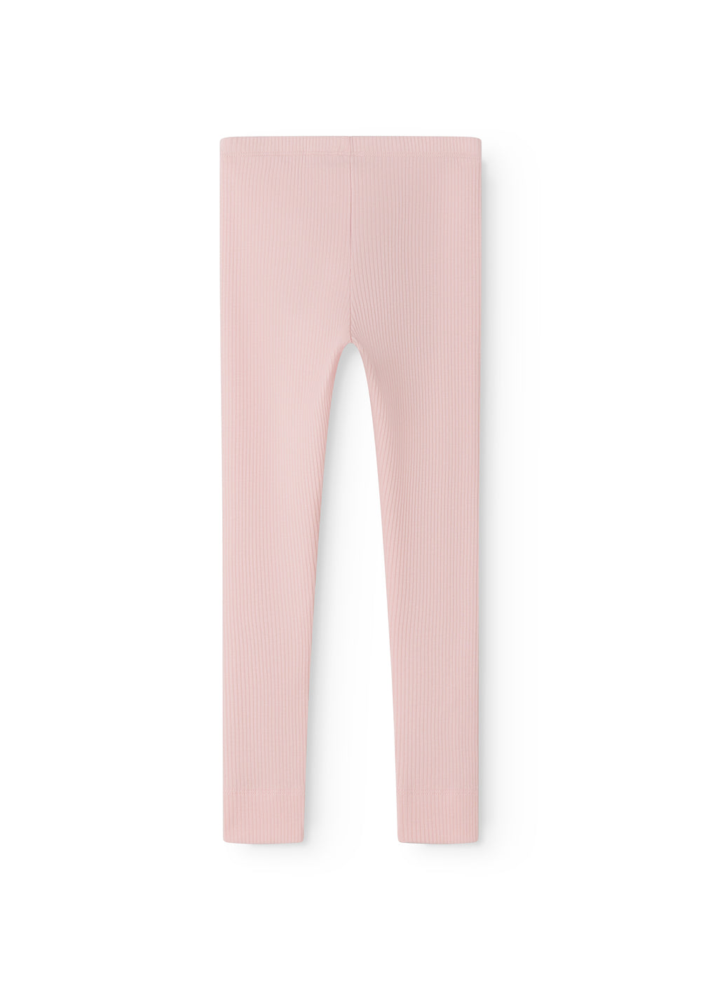 Lyserøde ribstrikket modal leggings til børn