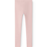 Lyserøde ribstrikket modal leggings til børn