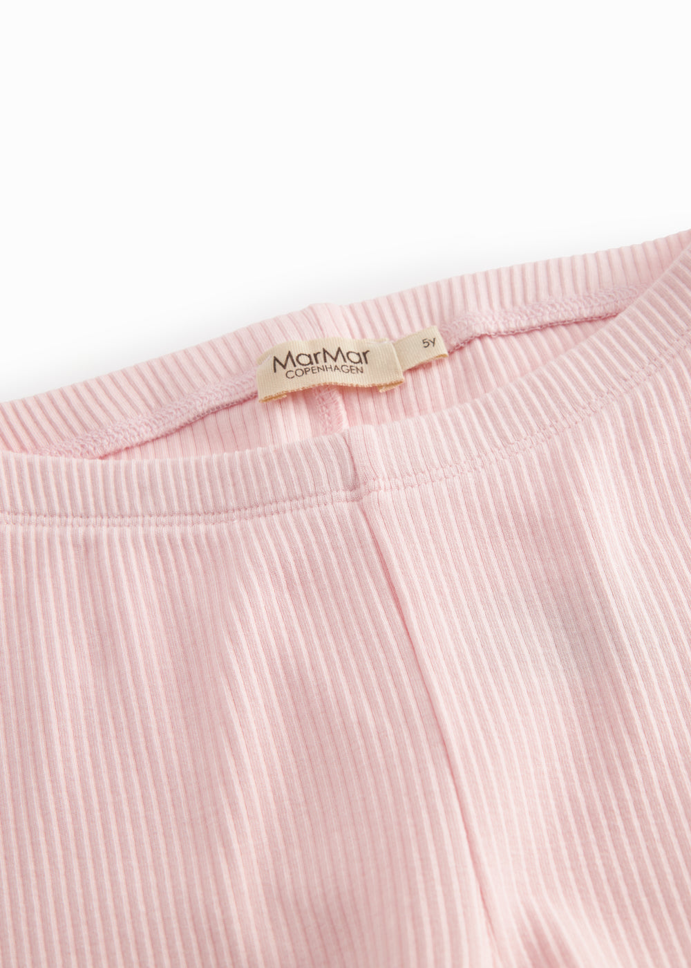 Lyserøde ribstrikket modal leggings til børn