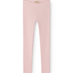 Lyserøde ribstrikket modal leggings til børn