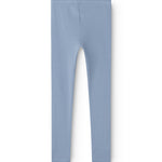 Lyseblå ribstrikket modal leggings til børn