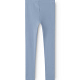Lyseblå ribstrikket modal leggings til børn