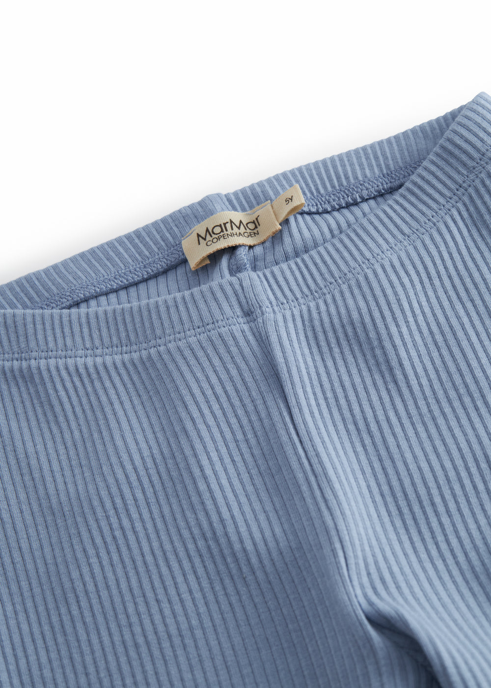 Lyseblå ribstrikket modal leggings til børn