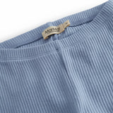 Lyseblå ribstrikket modal leggings til børn