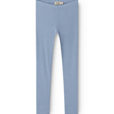 Azure Ribbed Modal Leggings for Children