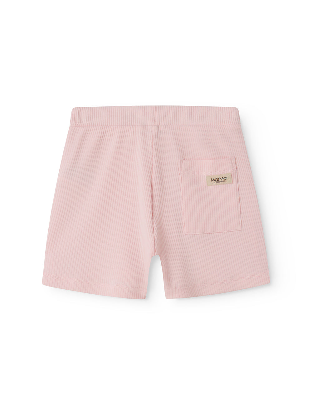 Lyserøde ribstrikket modal shorts med bindebånd til børn
