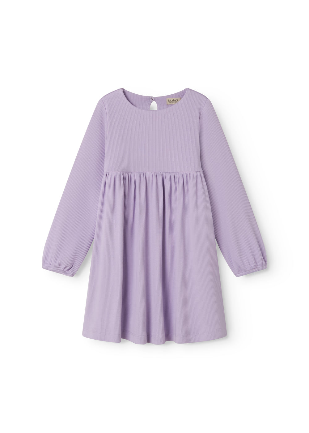Little long-sleeved ribbed dress for children.