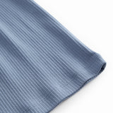 Langærmet lyseblå ribstrikket kjole til børn