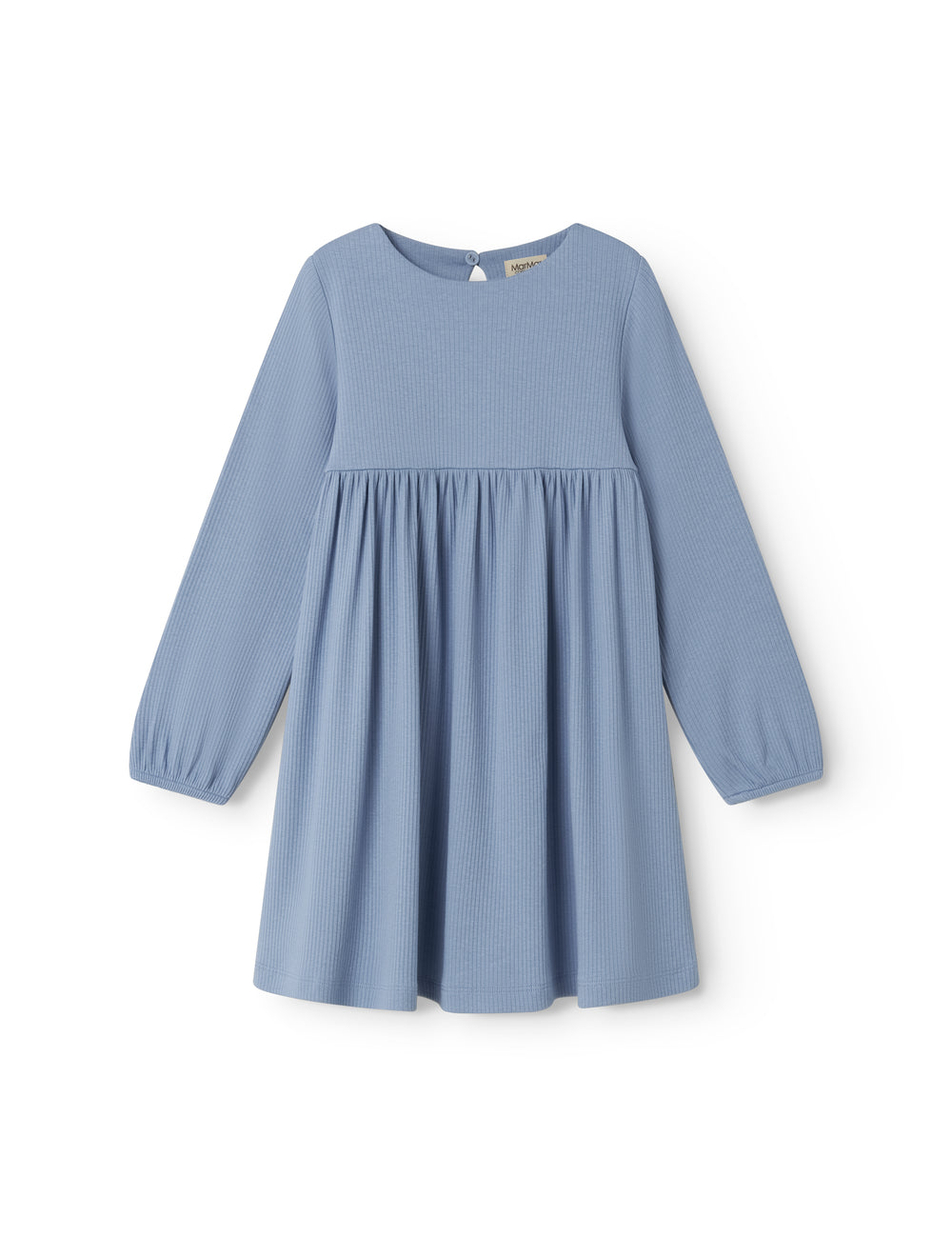 Light blue ribbed sweater dress for children