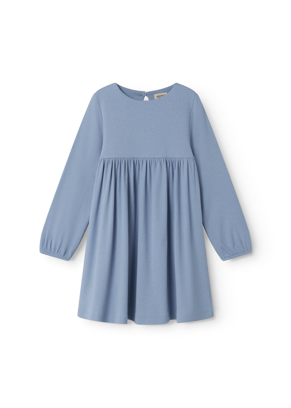 Light blue ribbed sweater dress for children