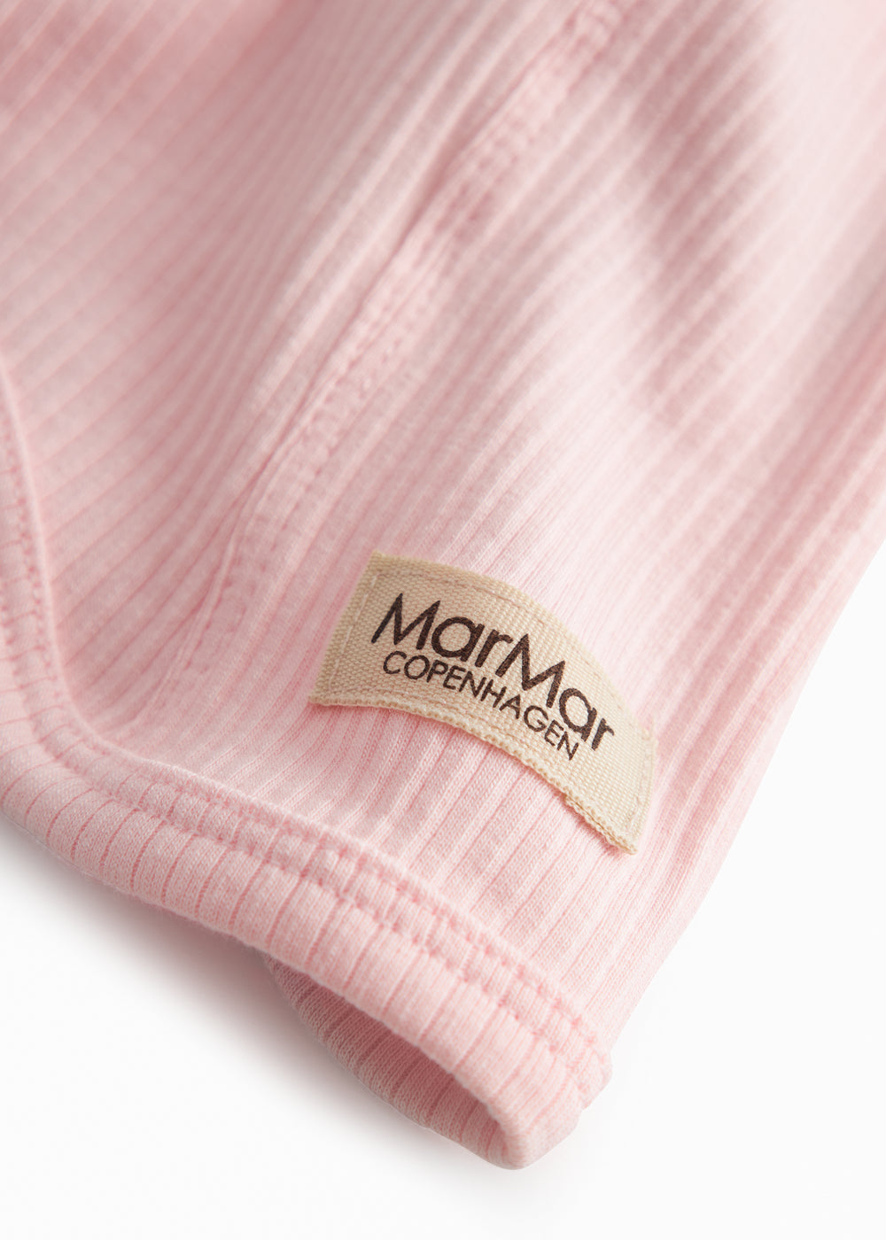 Lyserød ribbet elefanthue til baby