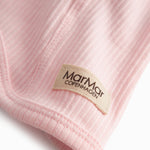 Lyserød ribbet elefanthue til baby