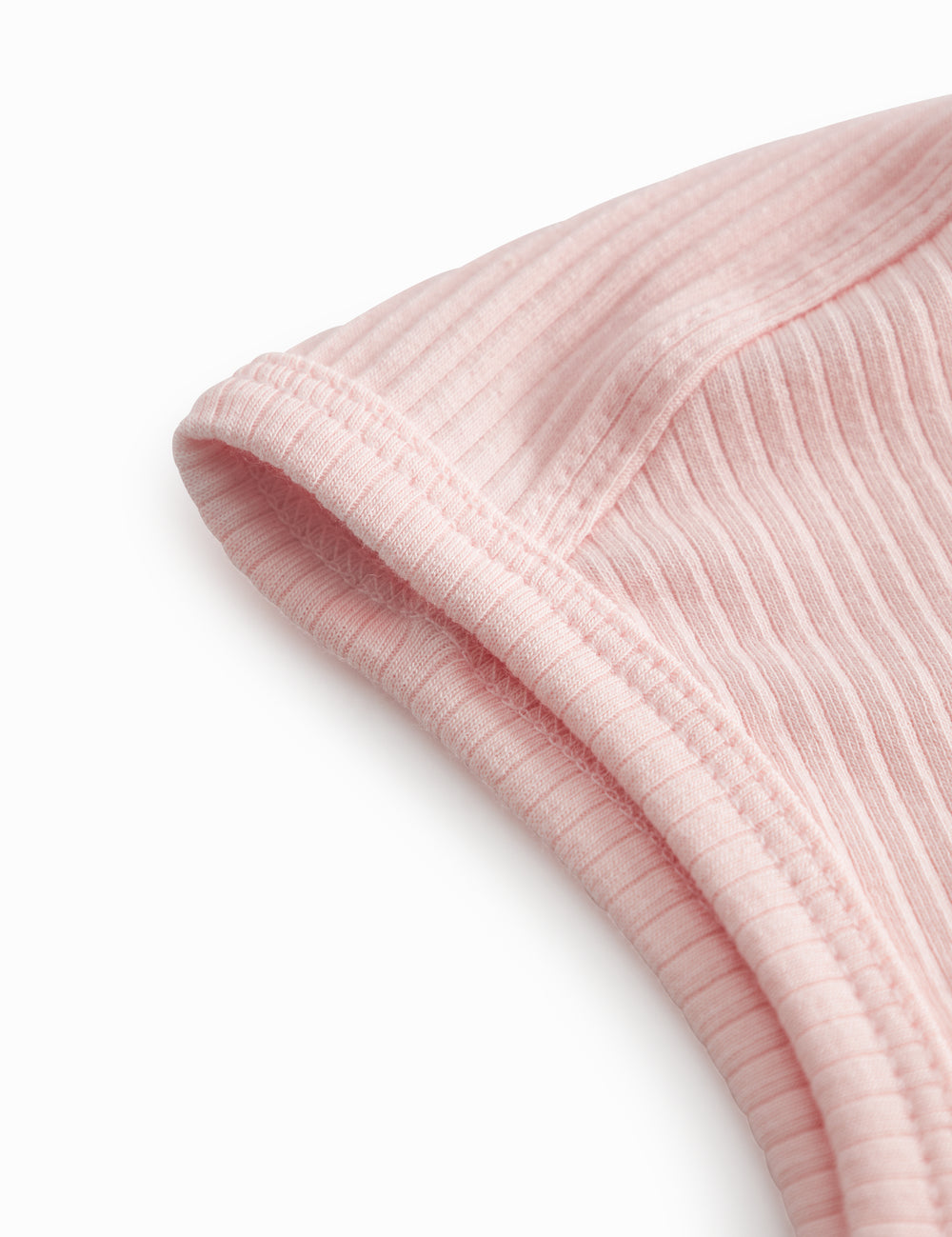 Lyserød ribbet elefanthue til baby
