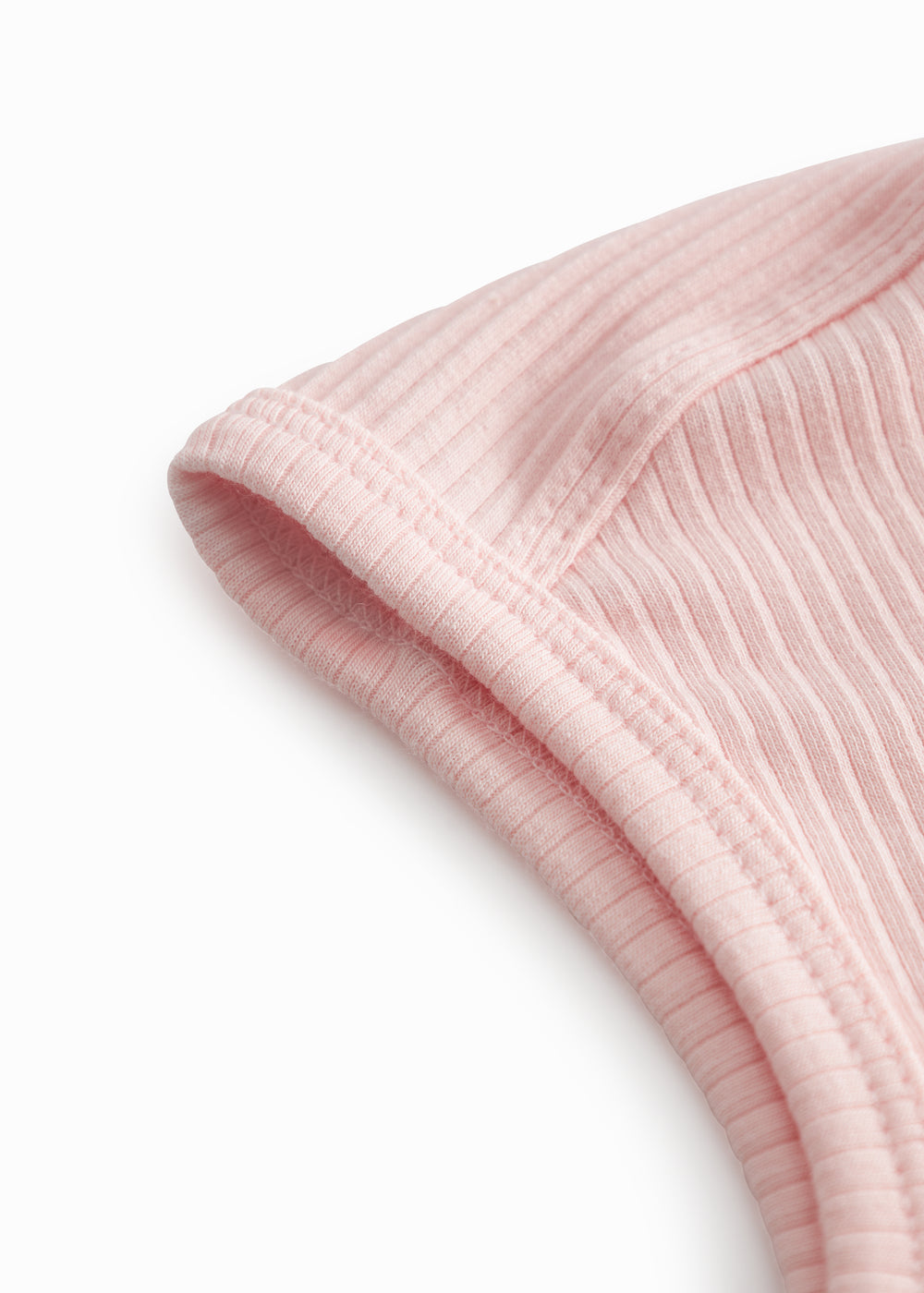 Lyserød ribbet elefanthue til baby