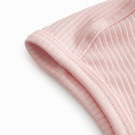 Lyserød ribbet elefanthue til baby