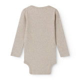 Langærmet baby modal bodystocking med stolpe knaplukning