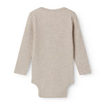 Beige langærmet modal baby bodystocking