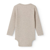 Beige langærmet modal baby bodystocking