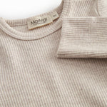 Beige long-sleeved modal baby bodystocking