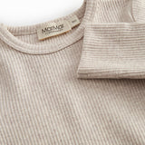 Beige long-sleeved modal baby bodystocking