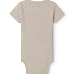 Beige kortærmet modal baby bodystocking
