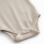Beige short-sleeved modal baby bodystocking
